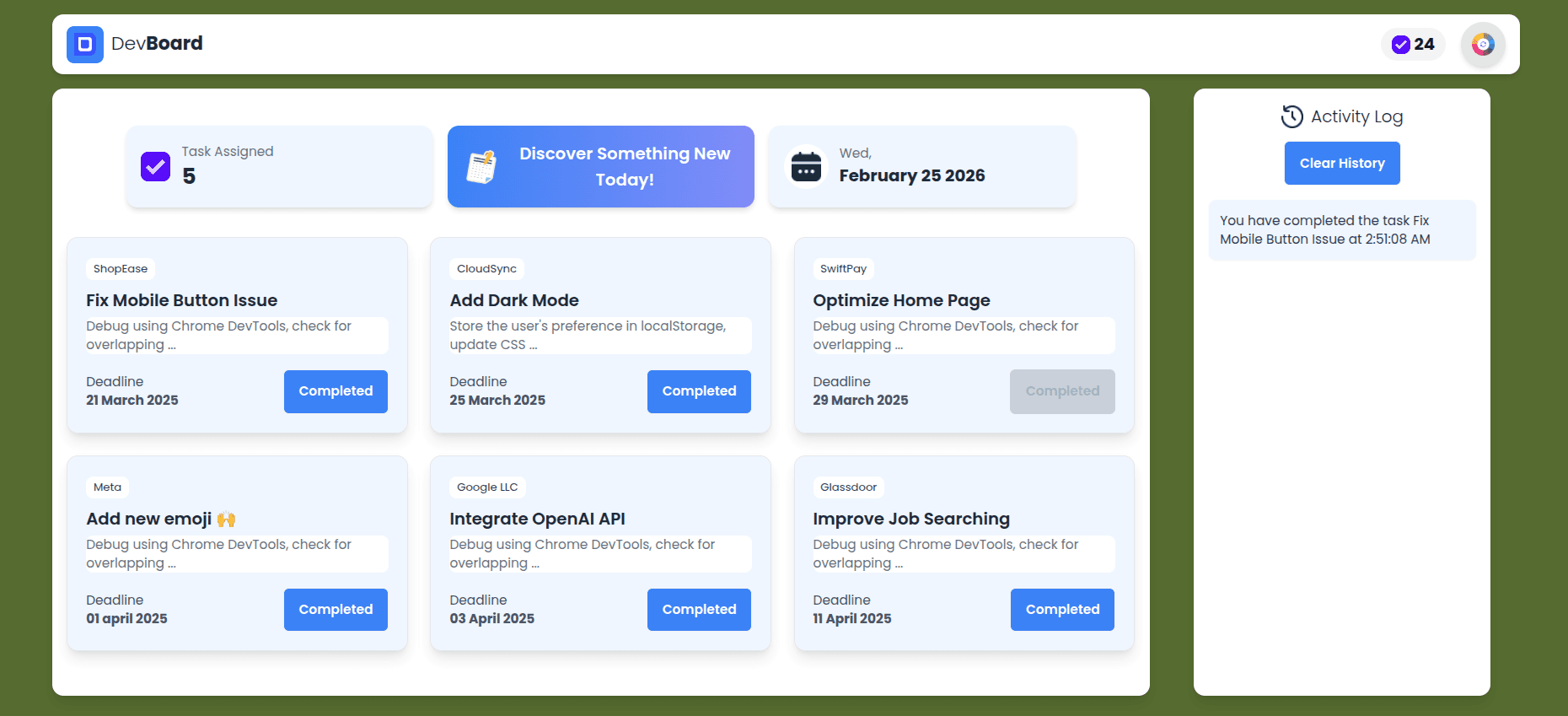 Dev Board screenshot 2